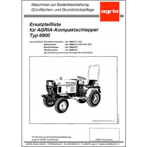 Agria 6900 mit Zusatzgeräten Ersatzteilliste