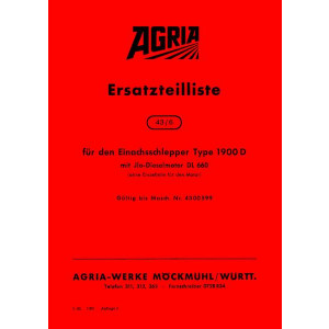 Agria 1900 D Ersatzteilliste