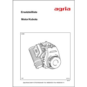 Agria Motor Kubota GH400 Ersatzteilliste