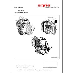 Agria Motor Rotax  150 182 232 Ersatzteilliste