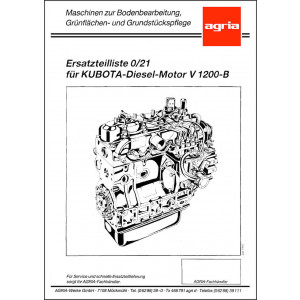 Agria Motor Kubota V 1200-B Ersatzteilliste