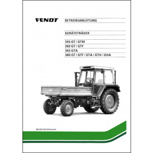 Fendt Geräteträger 345 360 365 380 Betriebsanleitung