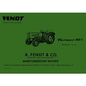 Fendt Farmer 102S Baureihe FL135 Ersatzteilliste