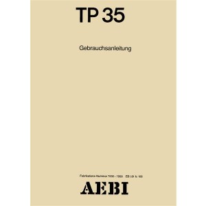 Aebi TP35 Betriebsanleitung