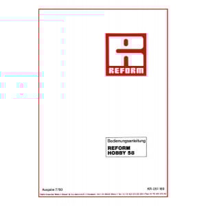 Reform Hobby 58 Betriebsanleitung