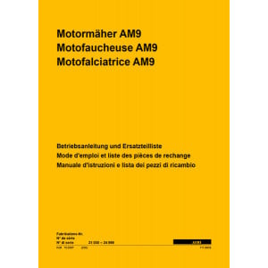 Aebi AM9 Motormäher Betriebsanleitung und Ersatzteilliste