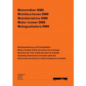 Aebi BM8 Motormäher Betriebsanleitung und Ersatzteilliste