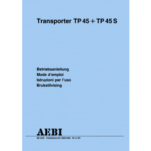 Aebi TP45 und TP45S Transporter Betriebsanleitung