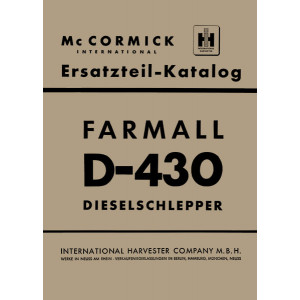 IHC McCormick D-430 Farmall Dieselschlepper Ersatzteilkatalog
