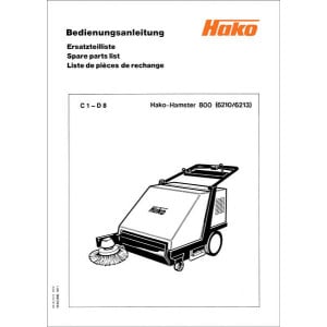 Hako Hamster 800 Betriebsanleitung und Ersatzteilkatalog