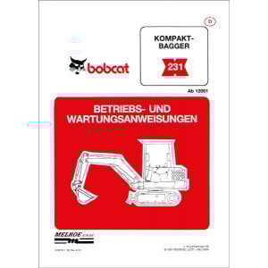 Bobcat 231 Kompakt-Bagger Betriebsanleitung