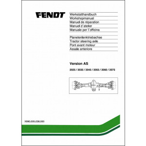 Fendt AS2025 AS2035 AS2045 AS2055 AS2060 AS2075 Achse Werkstatthandbuch