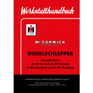 IHC DLD-2 D-212 D-214 D-217 Dieselschlepper Werkstatthandbuch