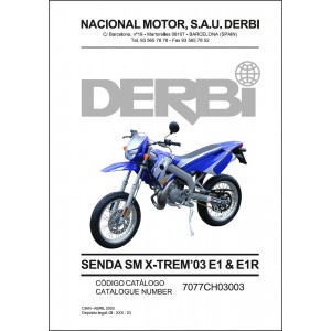 Derbi Senda SM X-TREM 2003 E1 & E1R Ersatzteilkatalog
