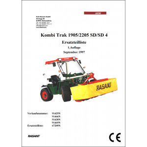 Aebi 1905 und 2205 Kombi Trak Rasant Ersatzteilliste