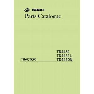Iseki Traktor TD4450N TD4451 TD4451L Parts Catalogue