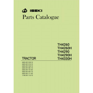 Iseki Traktor TH4260 TH4260H TH4290 TH4290H TH4330H Parts Catalogue