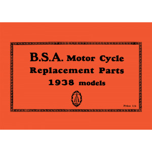BSA Motor Cycle Spare Parts & Replacement Parts 1938