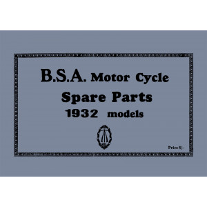 BSA Motor Cycle Spare Parts & Replacement Parts 1932
