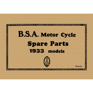 BSA Motor Cycle Spare Parts & Replacement Parts 1933