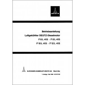 Deutz F6L413 F8L413 F10L413 F12L413 Motor Betriebsanleitung