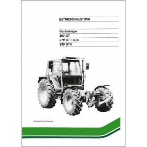 Fendt Geräteträger 350GT 370GT 370GTA 380GTA Betriebsanleitung