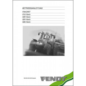 Fendt Favorit 916 920 924 926 Vario 2001 Betriebsanleitung