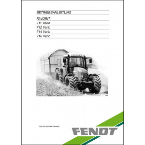 Fendt Favorit 711 712 714 716 Vario 2001 Betriebsanleitung