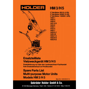 Holder HM3 und H5 Vielzweckgerät Ersatzteilliste