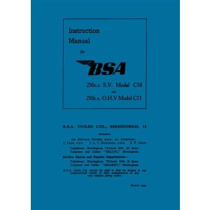 BSA C10 & C11 Instruction Manual