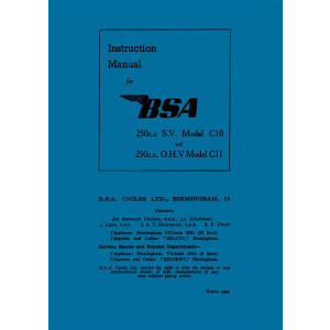 BSA C10 & C11 Instruction Manual