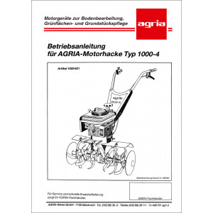 Agria 1000-4 Betriebsanleitung