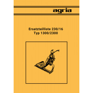 Agria 1300 und 2300 Ersatzteilkatalog 230/16