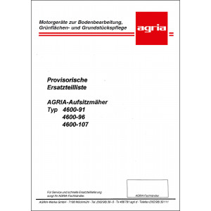 Agria 4600-91 4600-96 4600-107 Ersatzteilkatalog