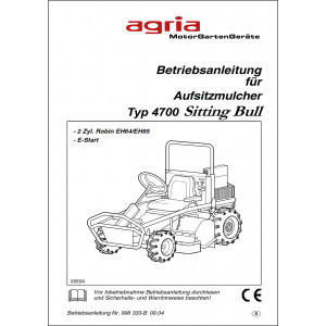 Agria 4700 Sitting Bull Betriebsanleitung