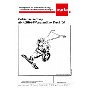 Agria 5100 Wiesenmäher Betriebsanleitung