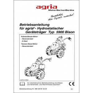 Agria 5900 Bison mit Kubota und Yanmar Motor Betriebsanleitung