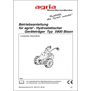 Agria 5900 Bison mit Lombardini Dieselmotor Betriebsanleitung