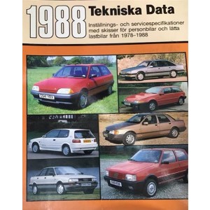 Autodata Indstillings- og servicespecifikationer med skitser for biler og lettere varevogne fra 1978-1988.