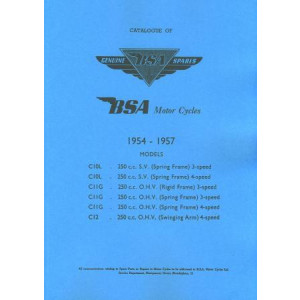 BSA 250 ccm SV und OHV Modelle C 10 L u. C 11 G, C 12 ab 1954 (Rigid u. Spring Frame) Ersatzteilkatalog