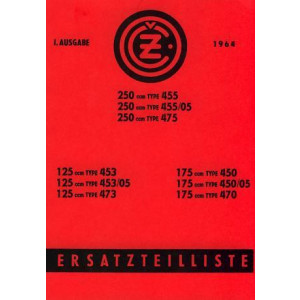 CZ Motorrad 125, 175, 250 ccm, Typen 453, 453/05, 473; 450, 450/05, 470; 455, 455/05, 475, Ersatzteilkatalog