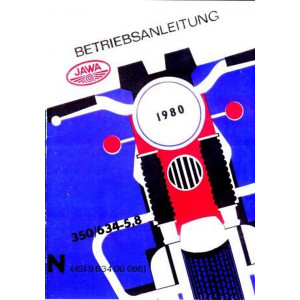 Jawa Motorrad 350/ 634-5,8, 2-Zylindermodell, Betriebsanleitung