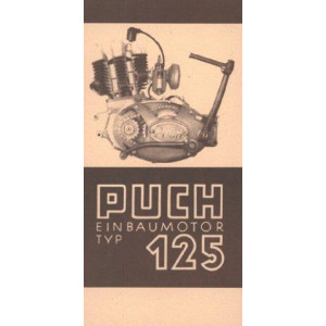 Puch 125 Einbaumotor Prospekt-Reprint