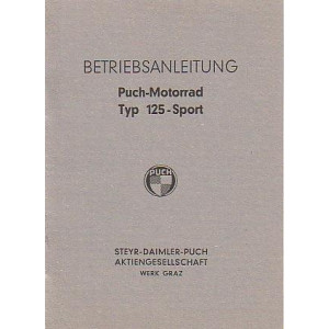 Puch 125 Sport, 2-Vergasermodell Zusatz-Betriebsanleitung zur Betriebsanleitung 125 Touren