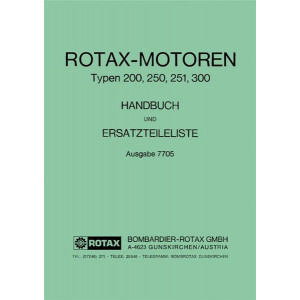 Rotax 200, 250, 251, 300, Motoren, Handbuch und Ersatzteilliste