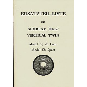 Sunbeam 500 ccm S7 und S8 Modelle Ersatzteilkatalog