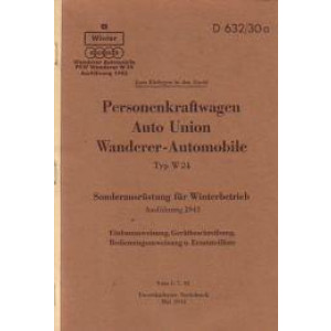 Wanderer W 24 Betriebsanleitung und Ersatzteilkatalog