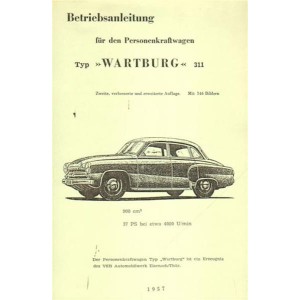 Wartburg Typ 311-0, 311-8, 311-2, 311-9, 311-5a, Betriebsanleitung