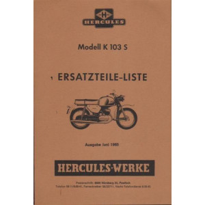 Hercules K103S Ersatzteilkatalog