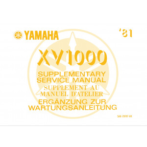 Yamaha XV1000 Ergänzung zur Wartungsanleitung